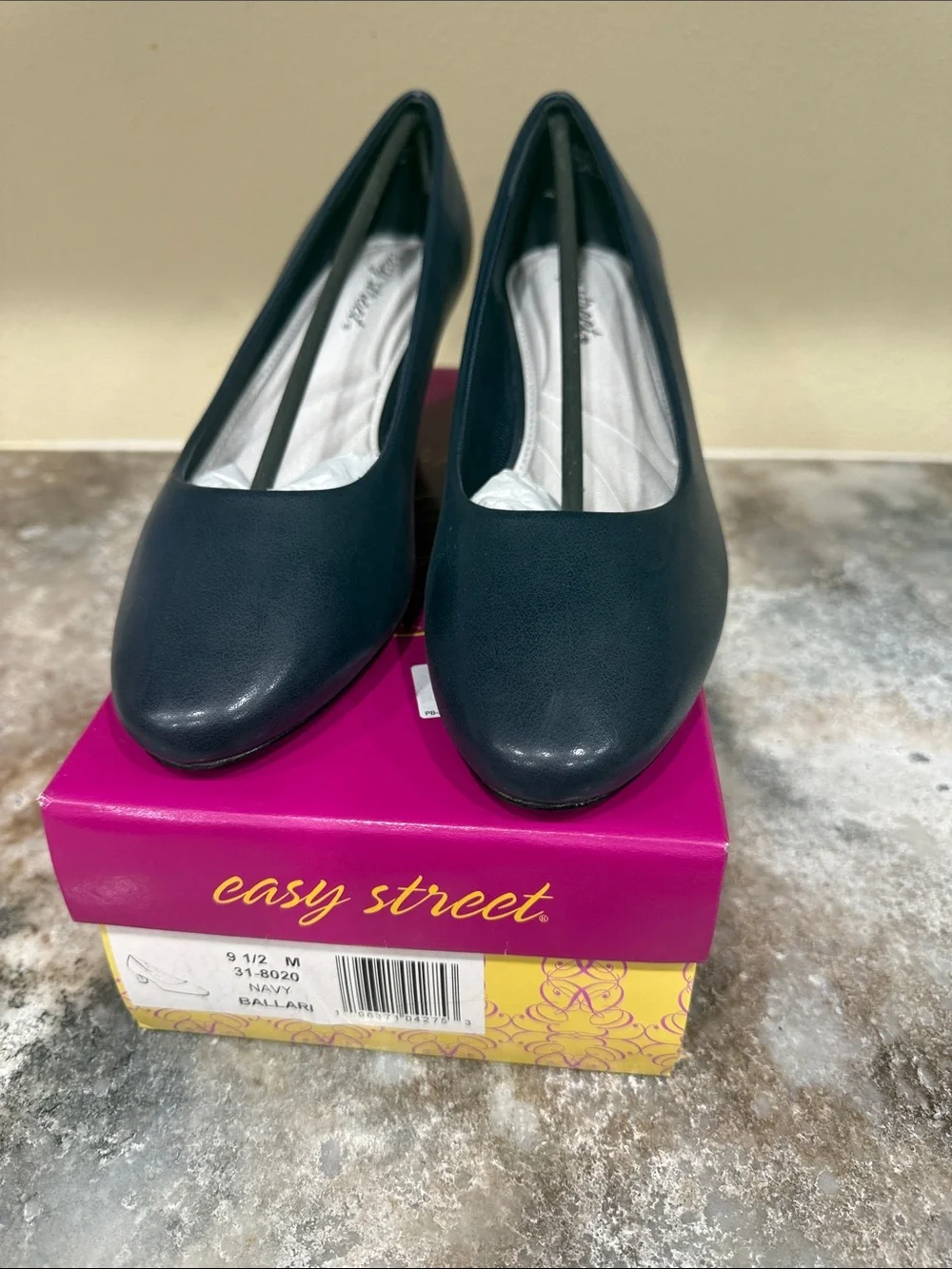 easy street Navy Women's Classic Round-Toe Flats